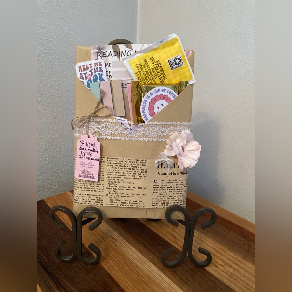 Handmade Blind Date with a Book with Pink Accents